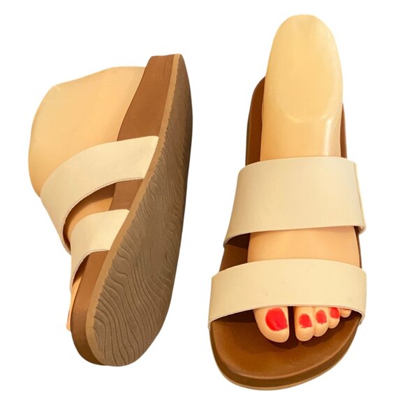 Reef Cushion Vista Minimalist 2 Strap Sandal Slide Sz 7 Vintage/Cream #286L - Picture 6 of 11